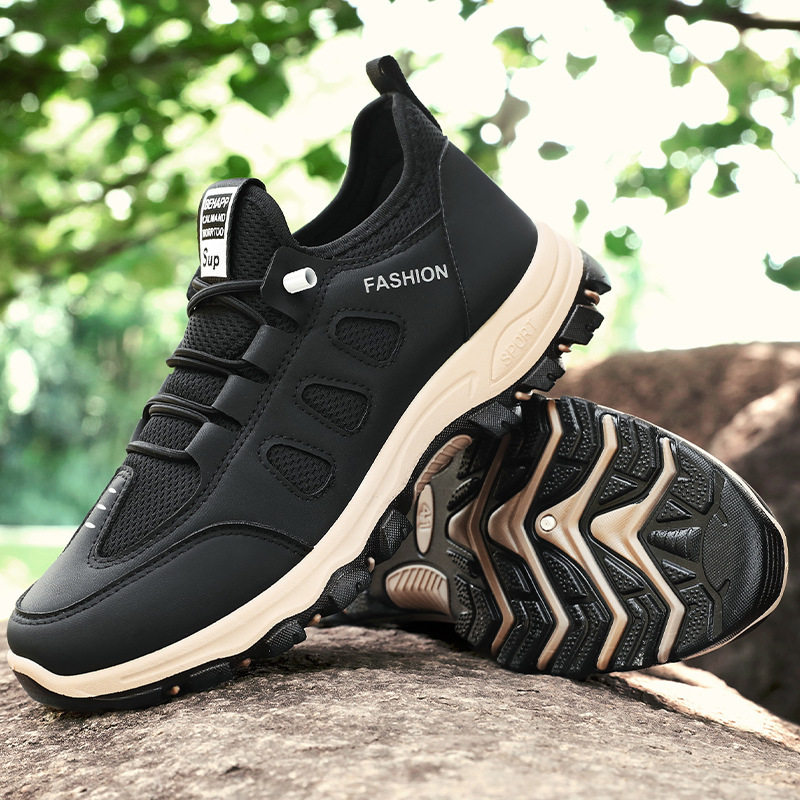 Wow Men's cross-border Spring New Breathable, comfortable and casual soft-soled sports shoes for middle-aged and elderly people, outdoor hiking shoes for men details Picture