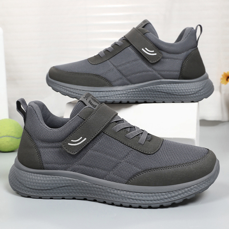 Men's casual shoes, versatile breathable mesh shoes, couple men's shoes, woven shallow opening single shoes, Velcro walking shoes details Picture