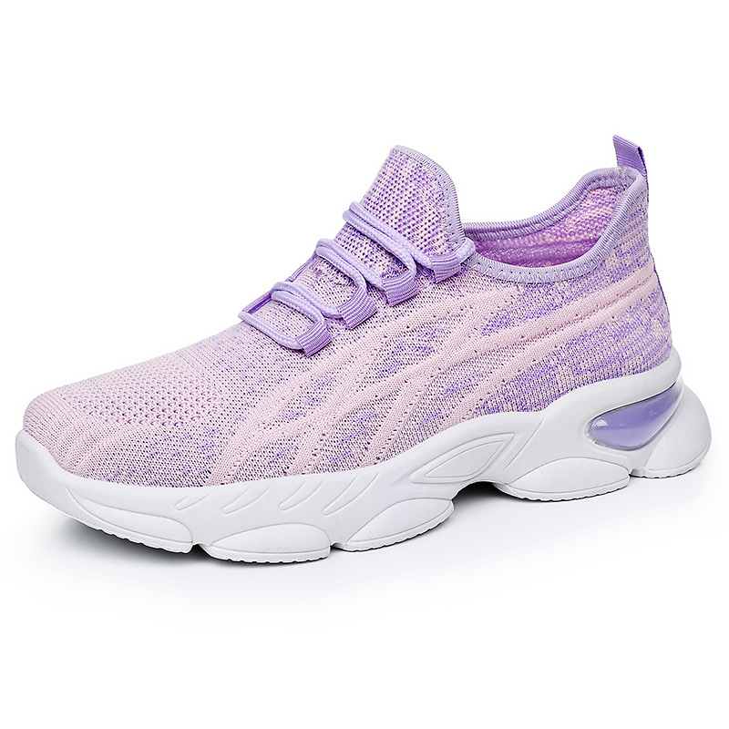 Women's casual shoes, breathable flying woven shoes that don't feel stuffy, mesh shoes, soft-soled comfortable sports shoes, fashionable and versatile single shoes Item Picture