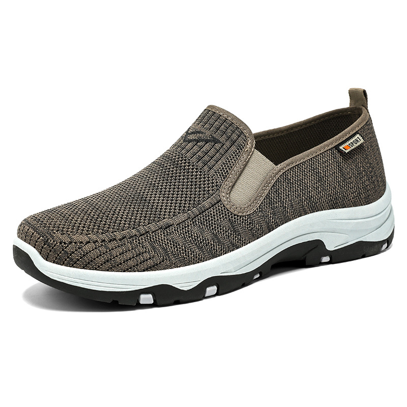 Men's shoes, men's casual shoes, breathable mesh shoes, soft-soled comfortable dad shoes, one-step men's single shoes, versatile flying woven shoes Item Picture