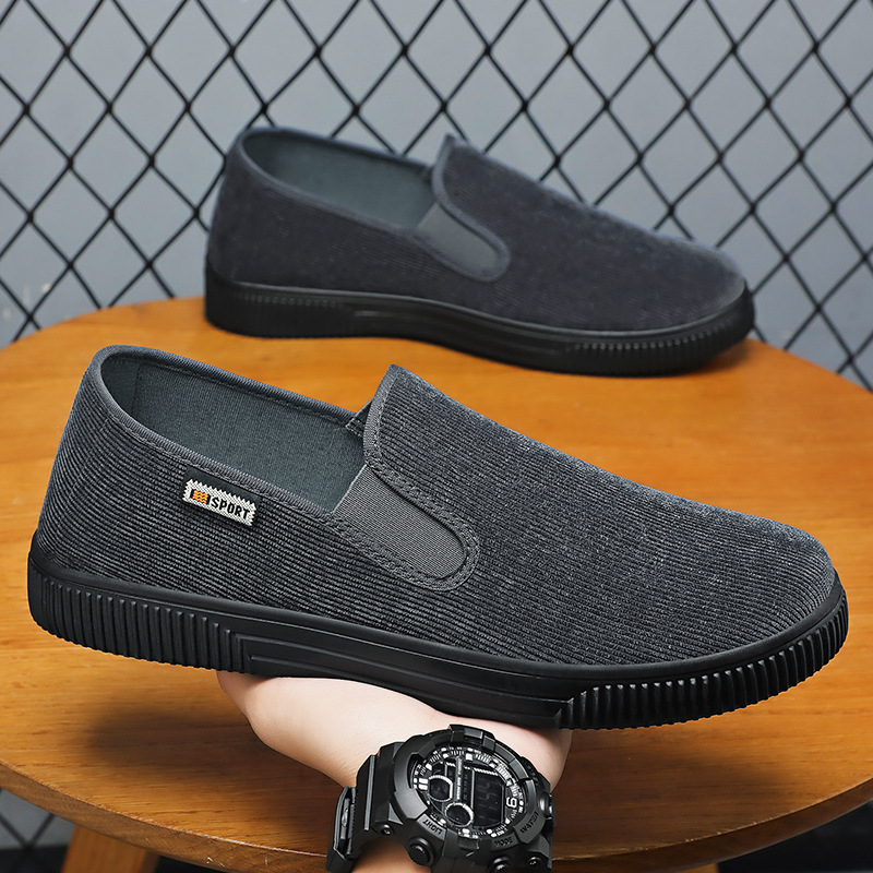 New summer men's shoes for men, no smelly feet, old Beijing cloth shoes, one-step men's shoes, solid color, versatile and casual shoes Specification drawing