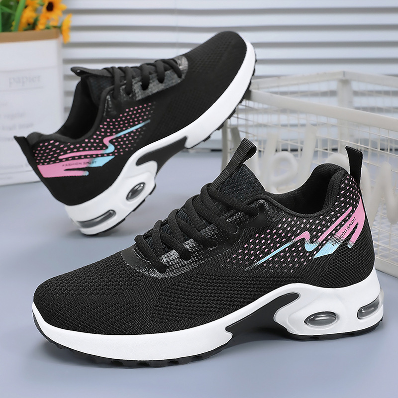 Women's mesh breathable sports shoes, cross-border consignment, large-sized casual shoes, lace-up air cushion, non-tiring running shoes Application Scenario