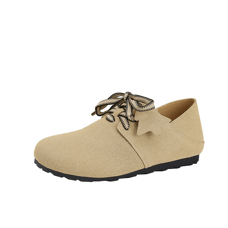 Soft leather soft-soled Boken shoes for women's autumn 2024 new flat casual Boken bean shoes, retro to pair with skirt single shoes Item Picture