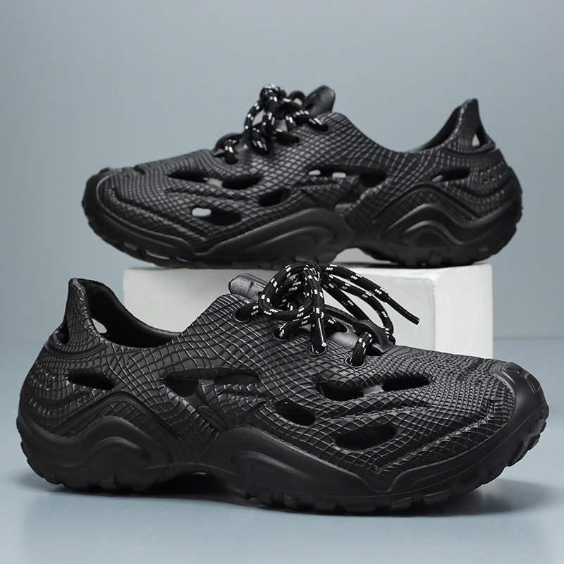 Men's sandals are breathable and odorless, clogs are thick-soled, comfortable and casual, fashionable and versatile, lace-up and openwork men's shoes Specification drawing