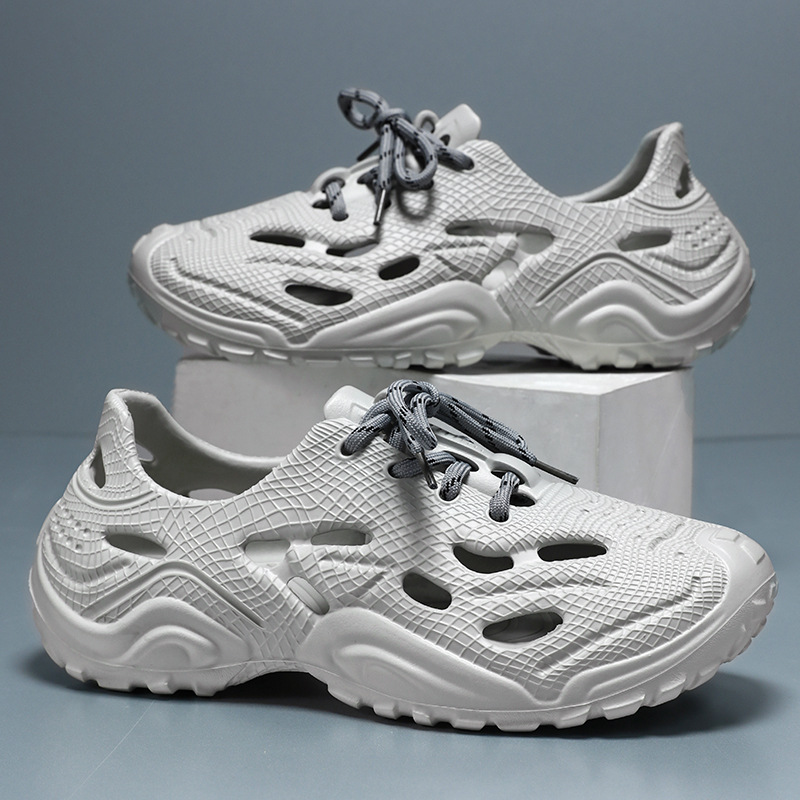Men's sandals are breathable and odorless, clogs are thick-soled, comfortable and casual, fashionable and versatile, lace-up and openwork men's shoes full figure