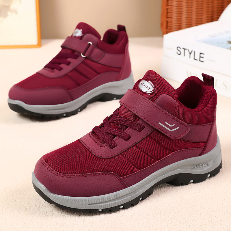 New men's winter walking shoes, unisex large-sized outdoor hiking shoes, Velcro convenient senior shoes, and travel shoes Specification drawing