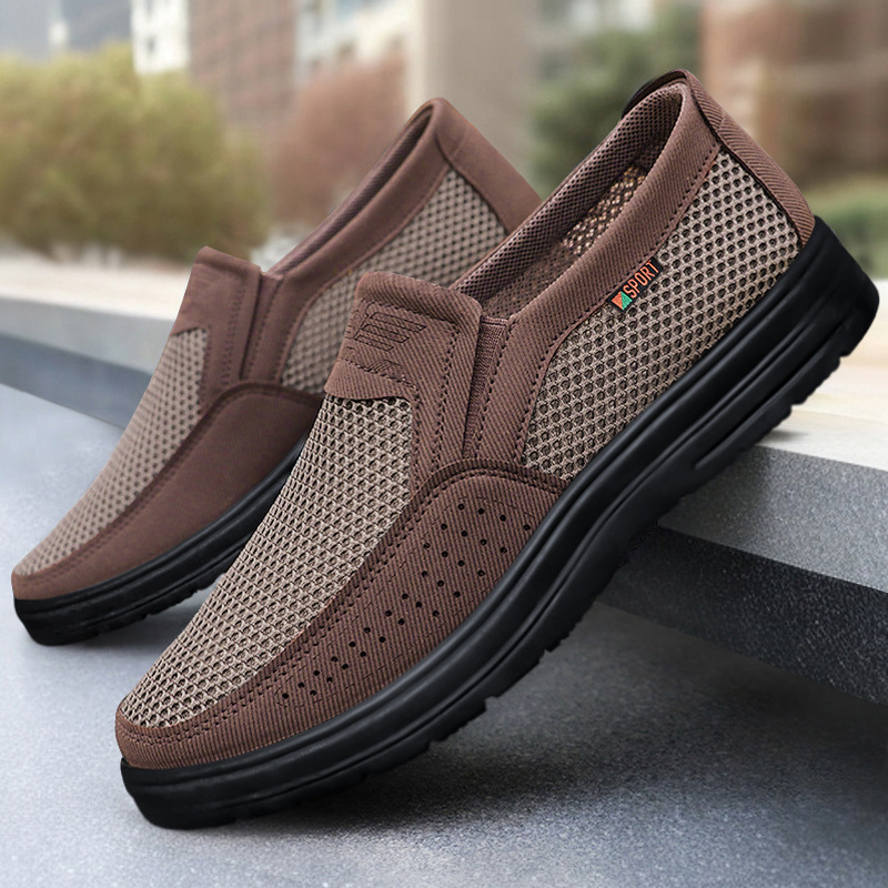 Men's casual shoes, cross-border one-step dad shoes, soft-soled old Beijing cloth shoes, breathable single shoes, versatile men's shoes details Picture