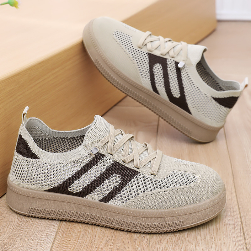 Women's shoes, Dexun shoes, fashionable and versatile, casual shoes, soft-soled and not tiring to the feet, sports shoes, breathable mesh shoes, comfortable flying woven shoes full figure