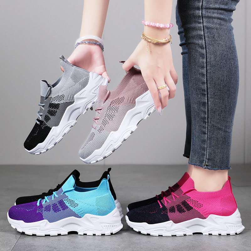 Summer new women's sports shoes, versatile women's single shoes, breathable woven mesh shoes, soft-soled shoes that don't tiring the feet, running shoes Application Scenario
