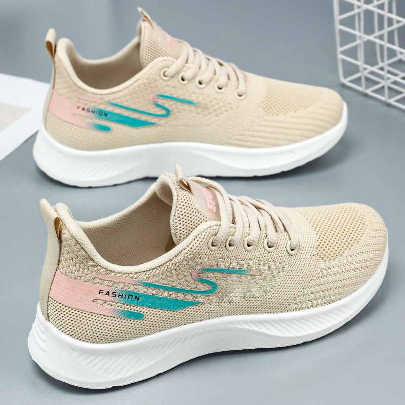 Summer new women's shoes and sports shoes, breathable mesh shoes, soft-soled shoes that don't tiring the feet, running shoes, lightweight single shoes for women details Picture