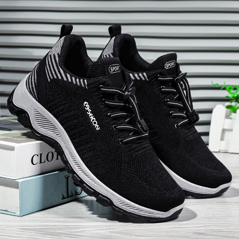 Men's walking shoes, versatile single shoes, flying woven sports shoes, breathable net shoes, non-smelly feet, men's shoes, couple style running shoes Specification drawing