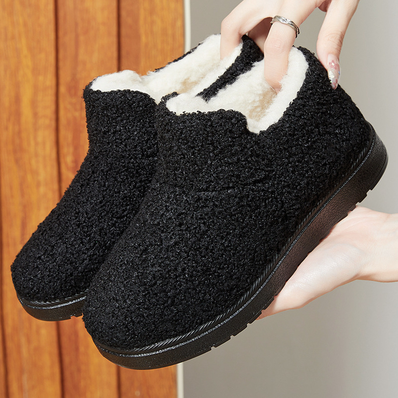 Women's shoes, cotton shoes, cross-border versatile snow boots, fleece and thickened warm cotton boots, TEMU women's boots, casual home short boots details Picture
