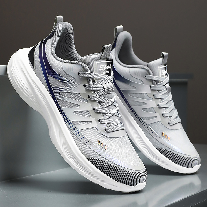 Men's tennis shoes, breathable and non-smelly feet, sports and casual shoes, couple style running shoes, solid-colored men's shoes, lightweight running shoes details Picture
