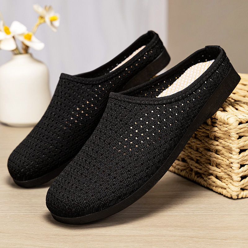 New women's casual shoes, semi-slippers, breathable and non-stuffy, cool slippers, one-step lazy shoes, simple and versatile single shoes Specification drawing