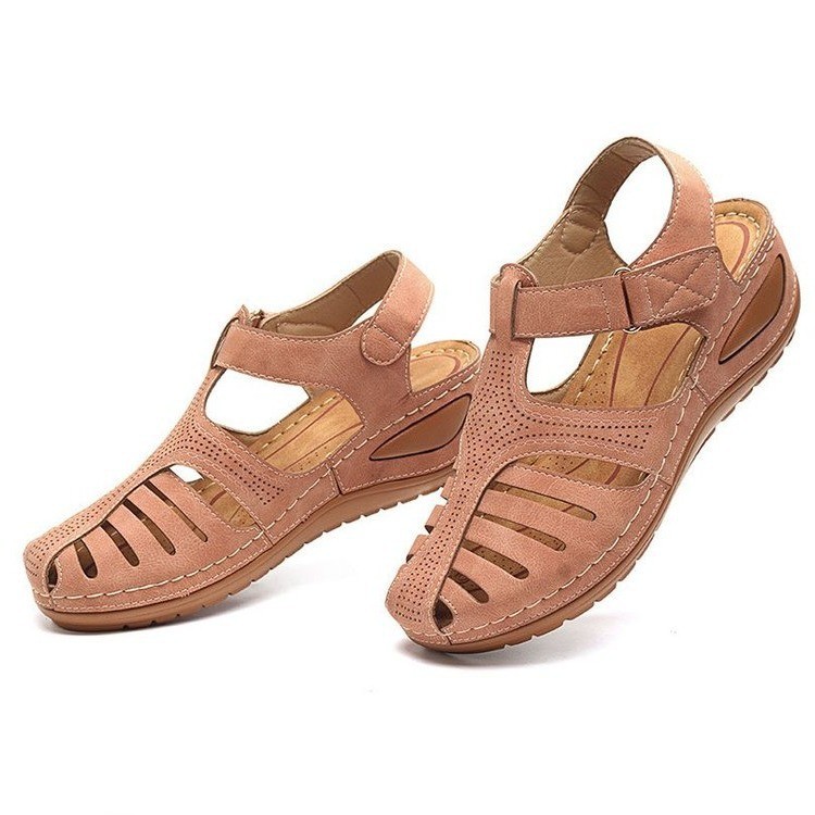 A large quantity of summer vintage women's sandals, sewing clogs, comfortable round-toe women's shoes in multiple color series, size 43 Item Picture