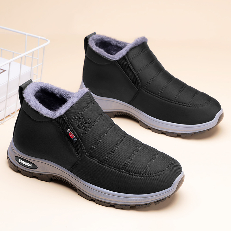 Men's winter warm cotton shoes, cross-border large-sized export cotton boots, TEMU snow boots with fleece and thickened, couple short boots Specification drawing