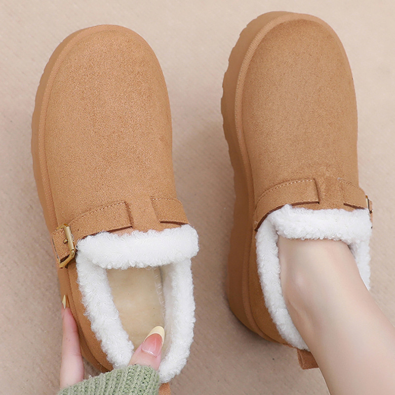 Women's winter cotton shoes with fleece and thickened snow boots, cross-border warm ankle boots, thick-soled height-increasing cotton boots, versatile women's boots Specification drawing