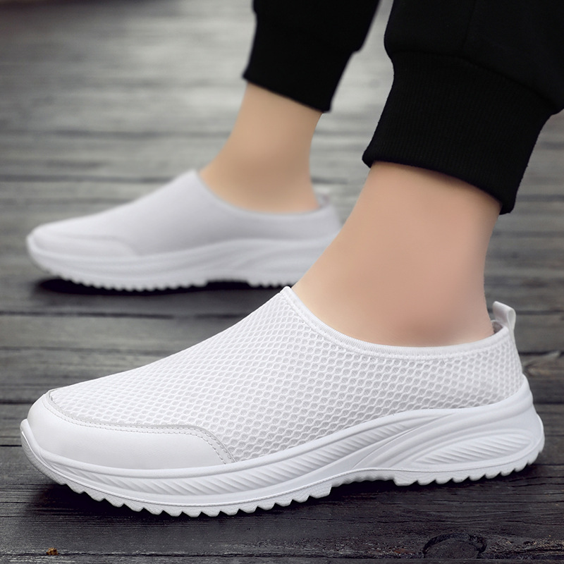 Men's summer slippers, half-slipper, one-step lazy shoes, breathable and non-smelly, net shoes, solid-colored men's shoes, casual shoes Application Scenario