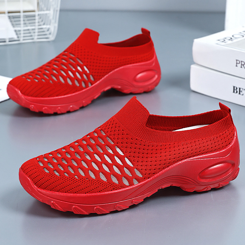 Women's casual shoes, cross-border trade women's shoes, breathable mesh shoes, one-foot mom shoes, soft soles, not tiring feet, single shoes Specification drawing