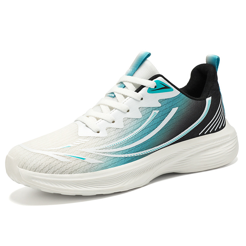 Men's shoes: Fashionable and versatile sports shoes, breathable flying woven mesh shoes, soft-soled shoes that don't tiring the feet, running shoes, comfortable and trendy single shoes Item Picture