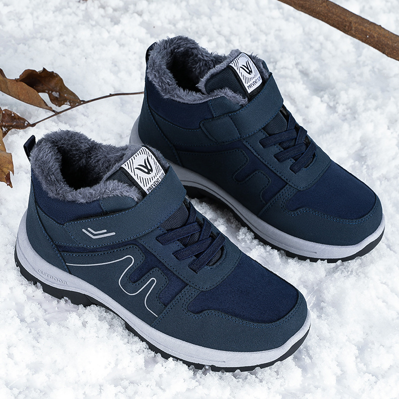 Men's cotton shoes 2025 winter shoes with added fleece and thickened warmth, couple snow boots, convenient Velcro cotton boots Application Scenario