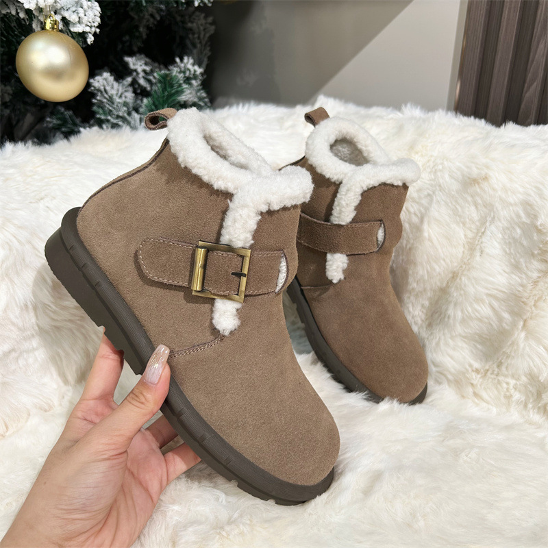 2023 All-leather cotton shoes for women, high-top, fleece and thickened Boken shoes, winter ankle boots, thick-soled cold-proof snow boots, anti-slip Application Scenario