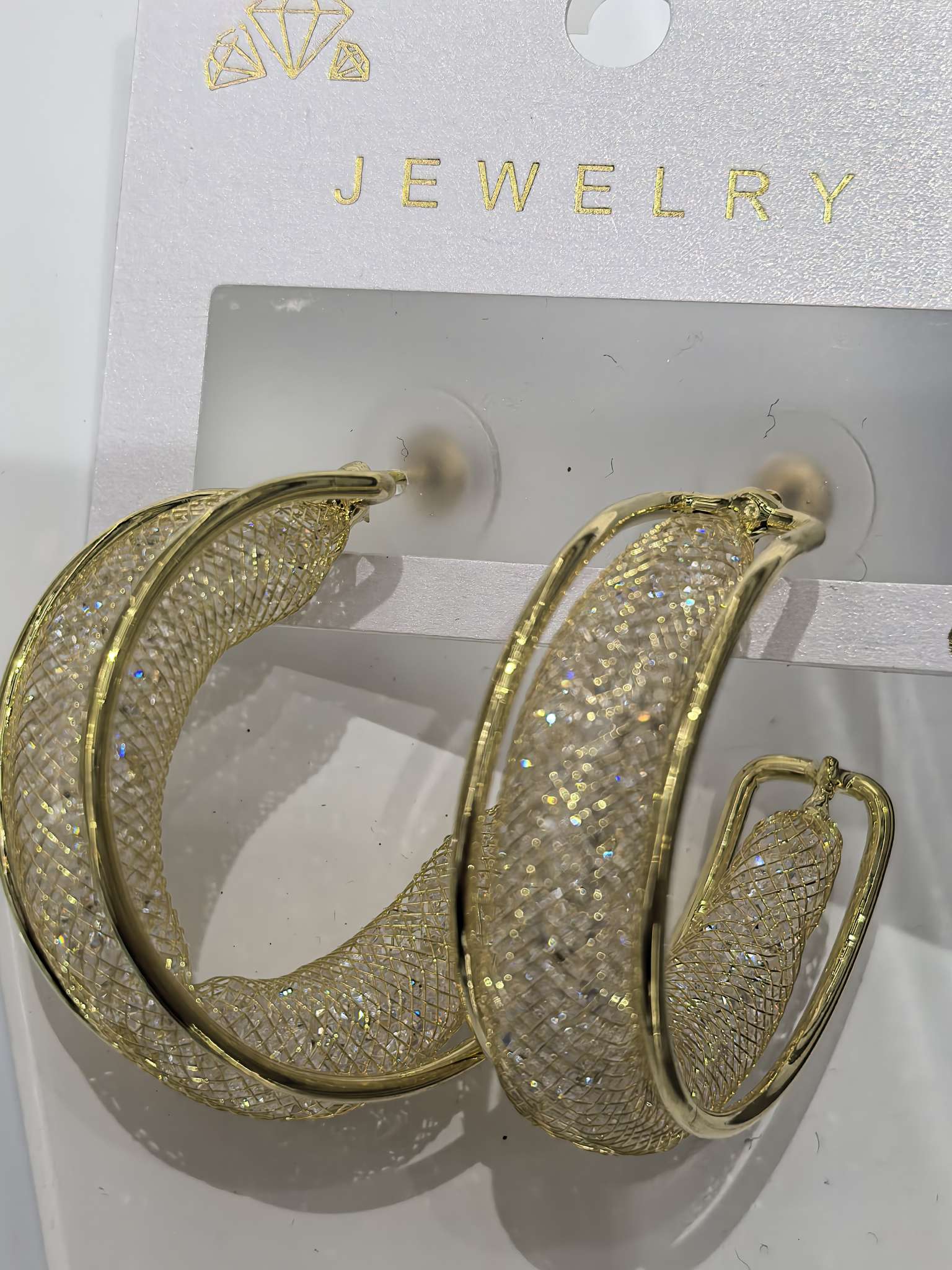 时尚金丝网耳环烧焊耳饰简约气质耳环女款百搭耳饰品潮流款耳环