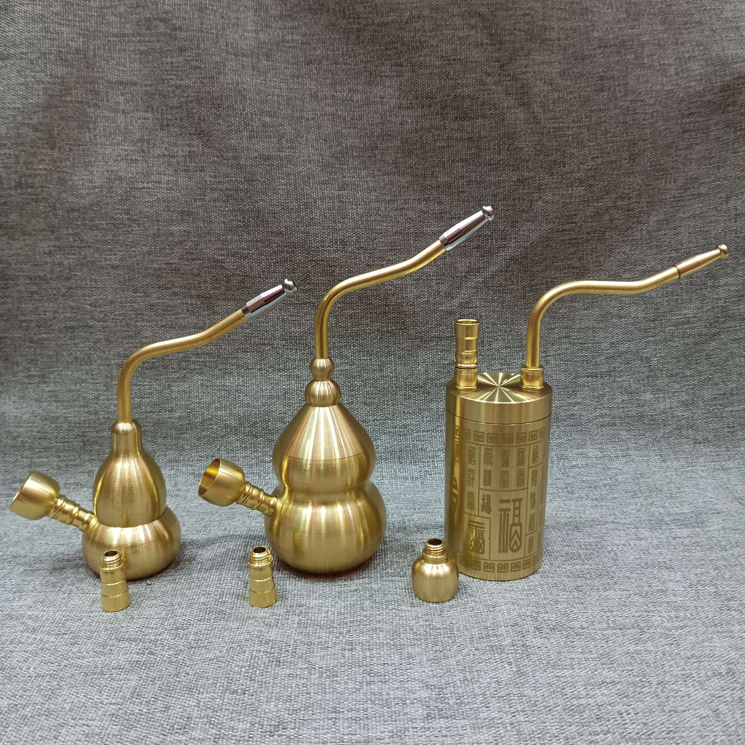 Zhonggong Craft Baifu Dual-purpose brushed water-filtering Pipe Portable hookah details Picture