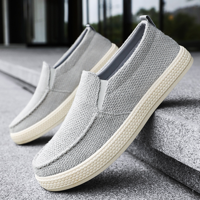 Men's shoes, old Beijing cloth shoes, summer new style, one-step lazy shoes, breathable and non-smelly feet, men's cloth shoes, soft-soled men's single shoes full figure