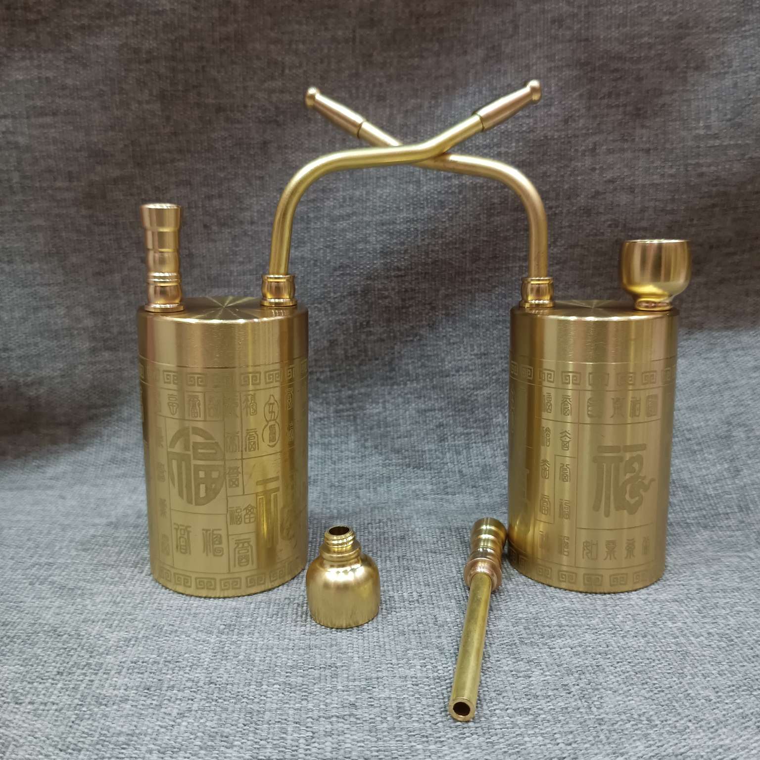 Zhonggong Craft Baifu Dual-purpose brushed water-filtering Pipe Portable hookah detail image 10