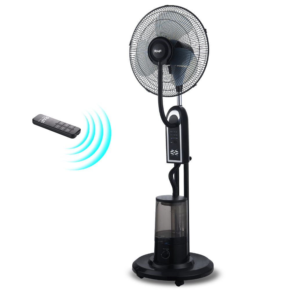RAF cross-border European standard floor-standing household remote control fan can add water, humidify and ice, and is a powerful atomization cooling electric fan Specification image
