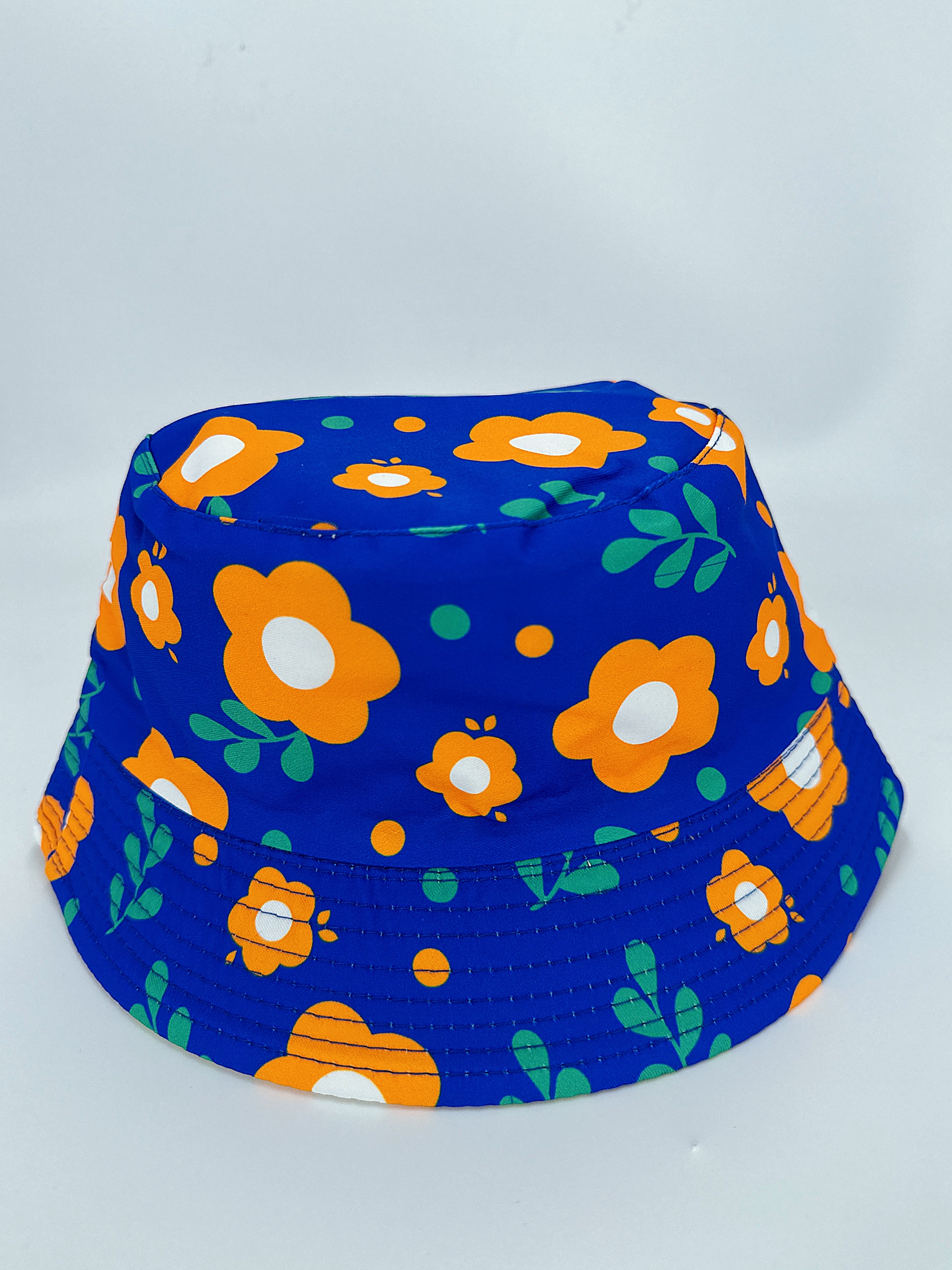 New spring and summer style small flower-printed double-sided fisherman's hat, cute cartoon, versatile, outdoor sunshade and sun protection, foldable for easy carrying, unisplifter, pier size 54CM fisherman's hat Item Picture