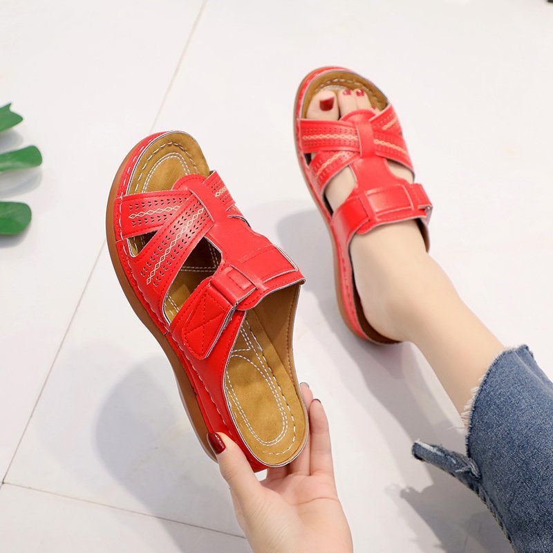 New thick-soled hollowed-out wedge heel fish-mouth one-line casual export sandals for women in summer 2023, size 43 Specification drawing