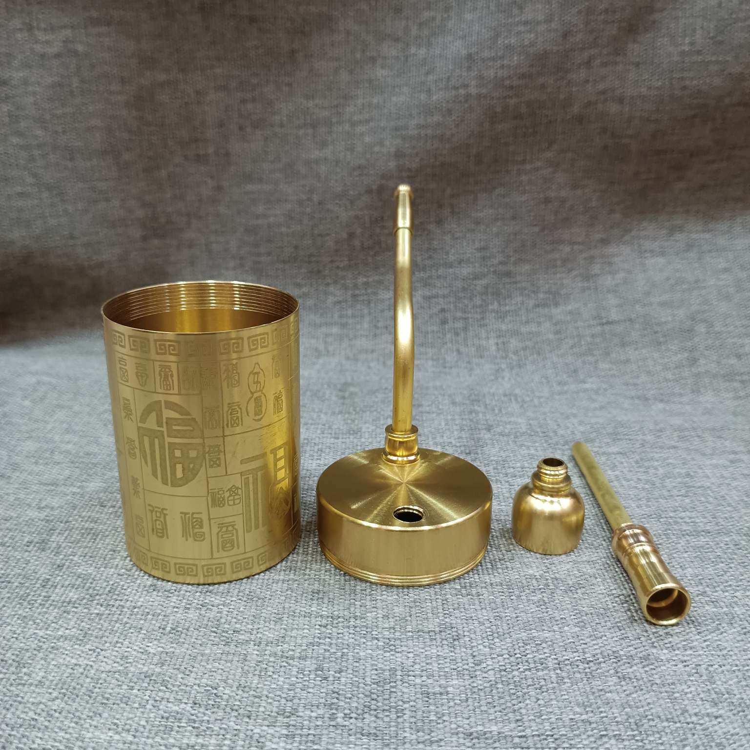 Zhonggong Craft Baifu Dual-purpose brushed water-filtering Pipe Portable hookah detail image 8