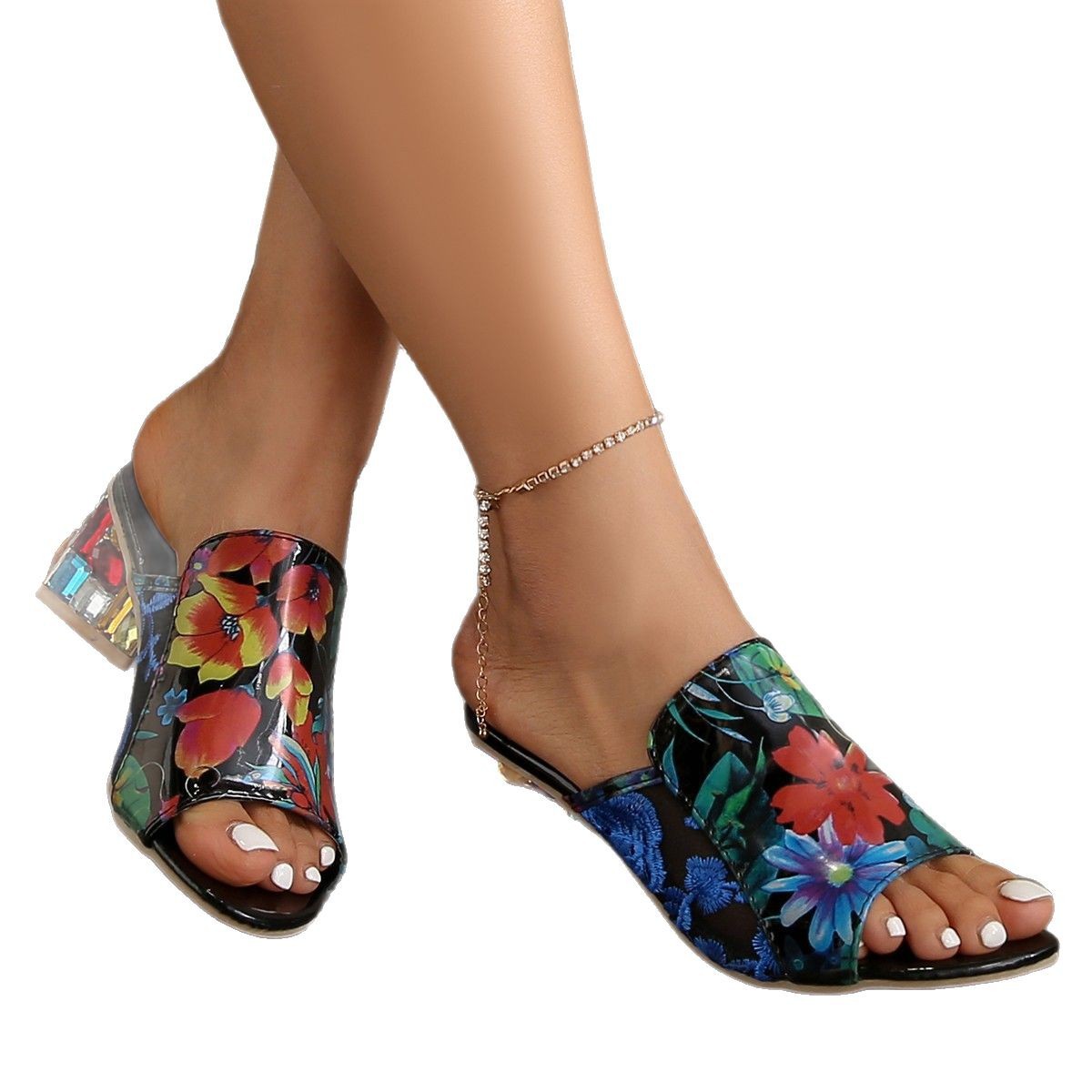 Cross-border flip-flops Women's 2023 Summer New style sexy pointed-toe, thin-strap, thin-heel, high-heeled banquet flip-flops Item Picture