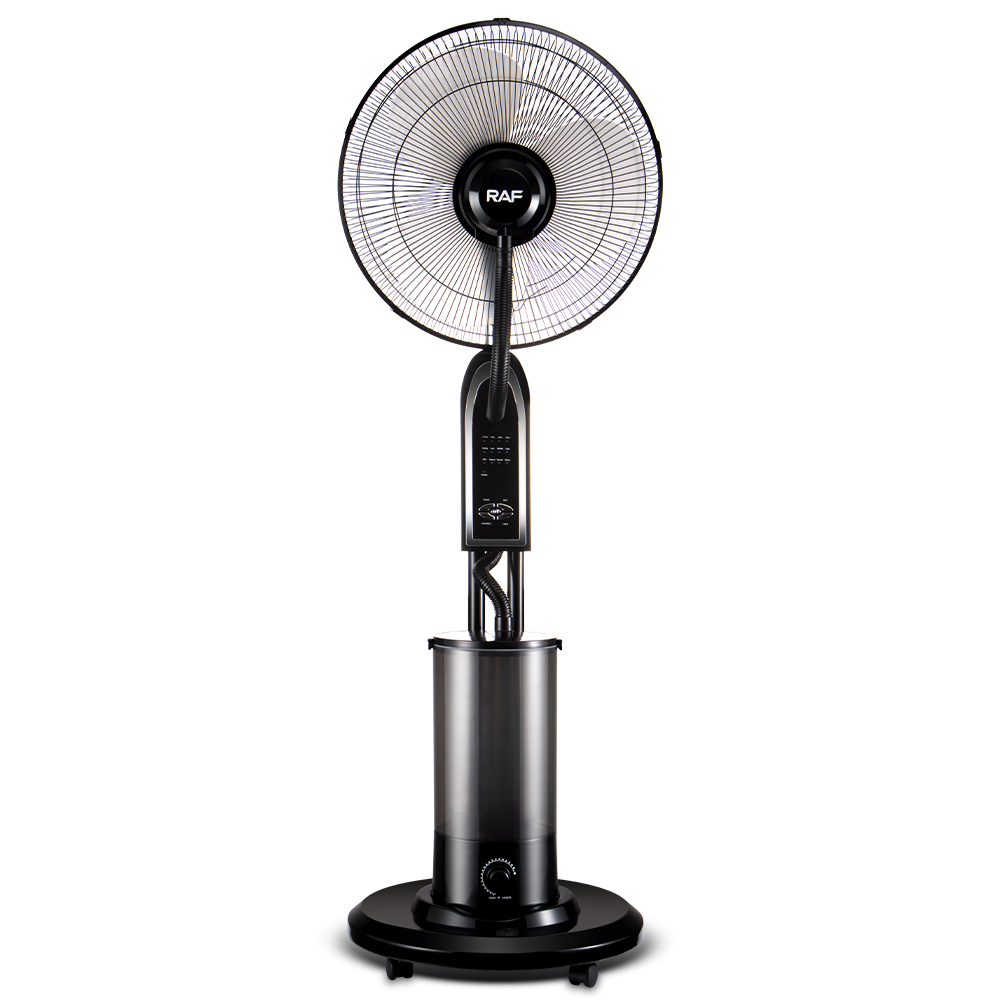 RAF cross-border European standard floor-standing household remote control fan can add water, humidify and ice, and is a powerful atomization cooling electric fan details Picture