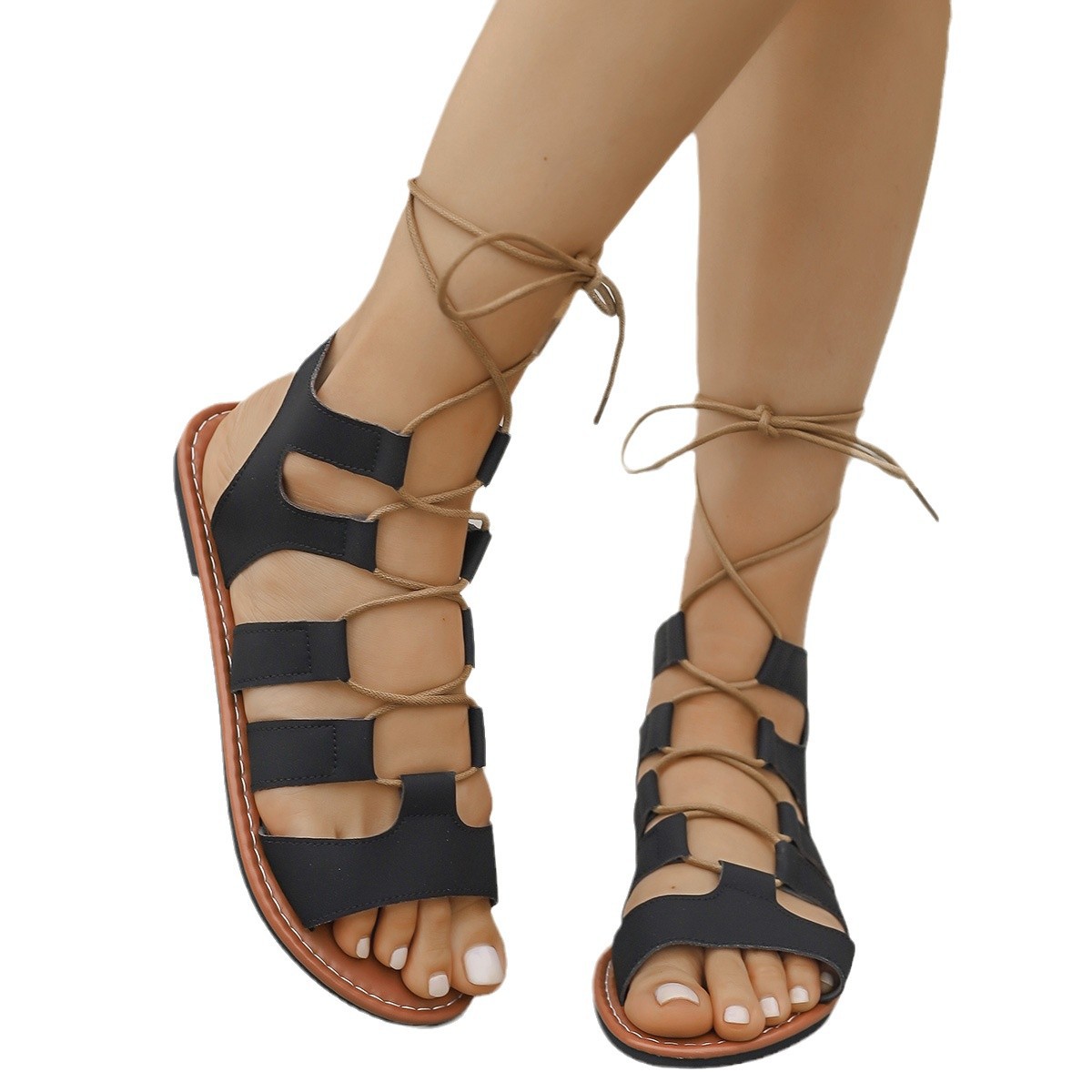 Amazon's new Roman sandals for women's fashion outerwear with versatile straps and trendy summer styles Item Picture