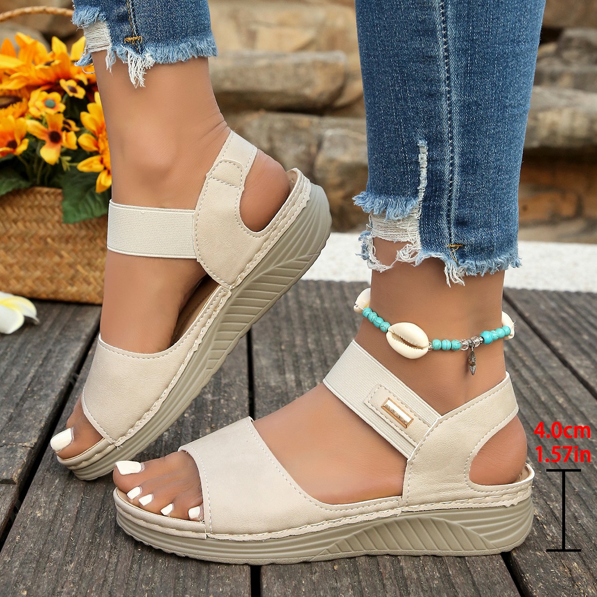 2025 New large-sized casual sandals for foreign trade, women's sporty style, one-line cross-border comfortable fish-mouth sandals details Picture