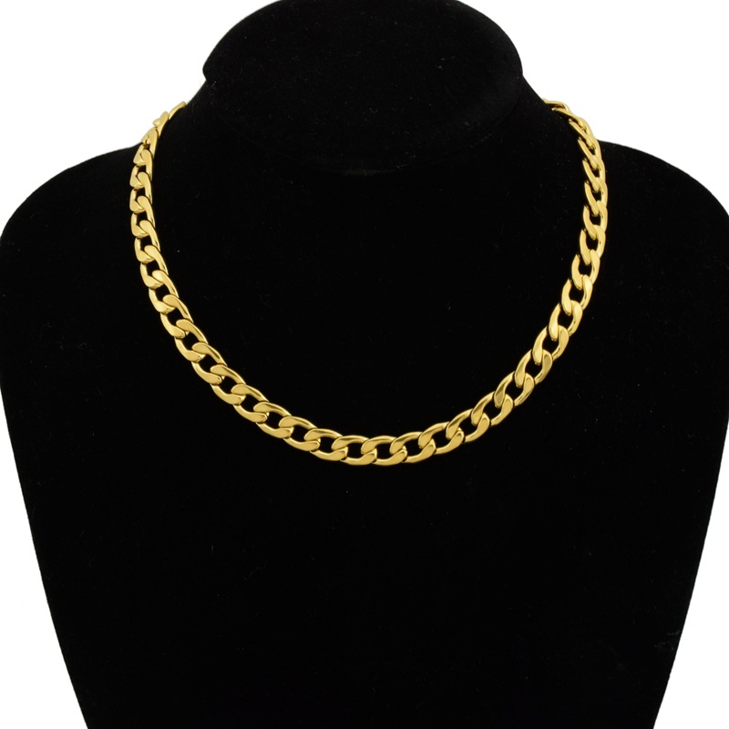 欧美古巴链子项链hiphop男女潮流ins嘻哈夸张钛钢不掉色高街粗款