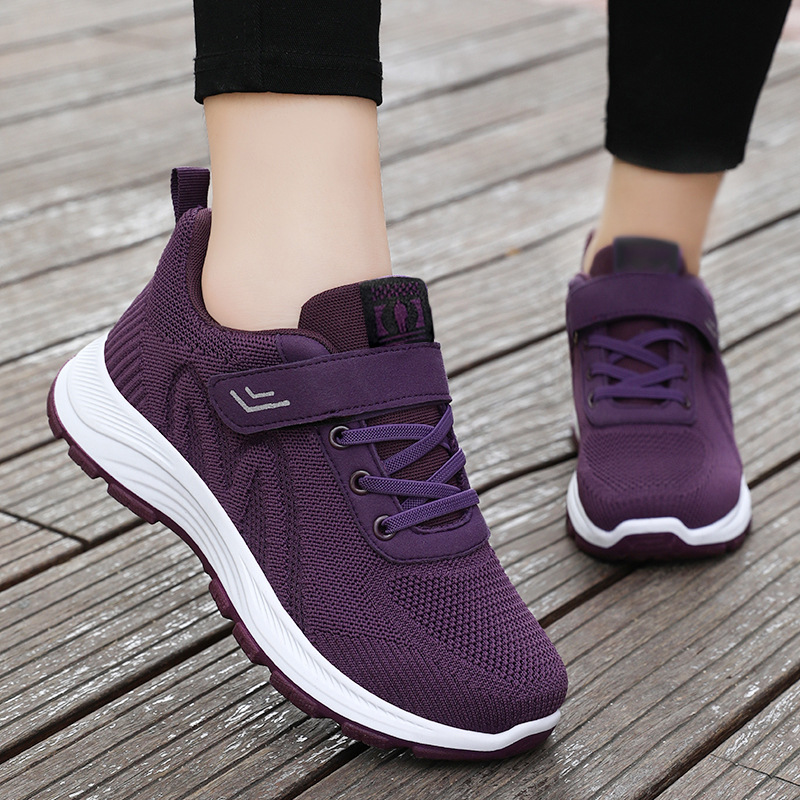 Women's walking shoes, shoes for middle-aged and elderly mothers, Velcro casual shoes, breathable and non-smelly feet, mesh shoes, versatile single shoes Specification drawing