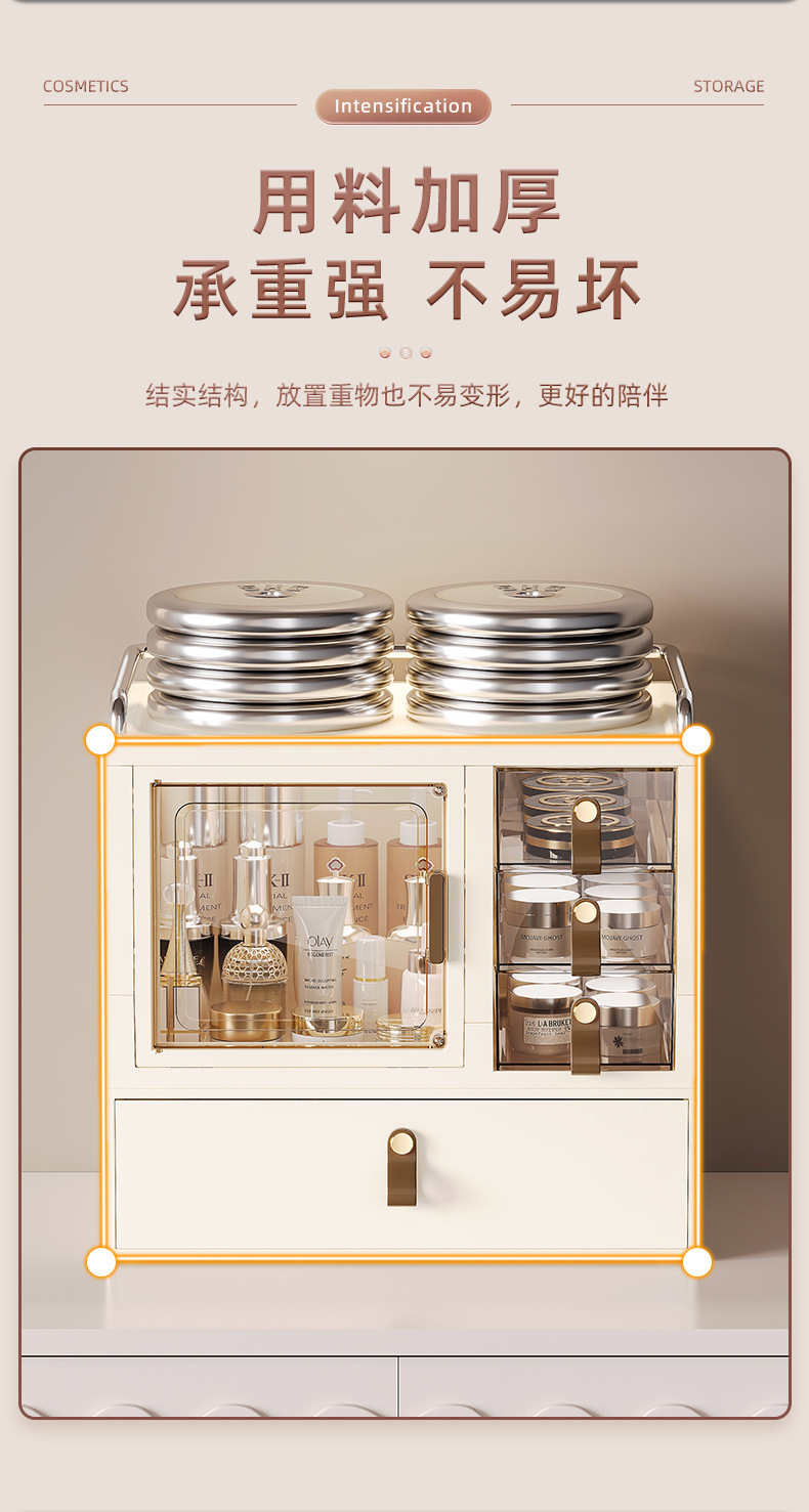 D47-1091化妆收纳盒梳妆台护肤置物架亚克力整理盒桌面防尘化妆箱详情图14
