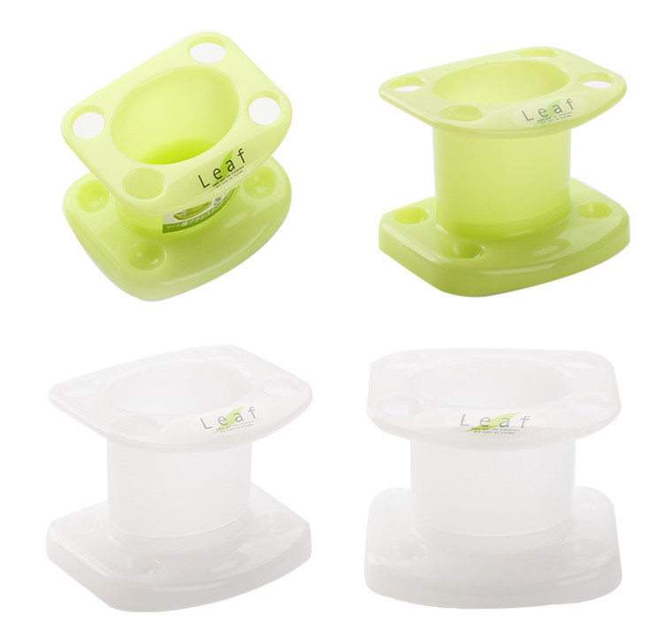 包邮！INOMATA日本进口牙刷架牙膏架卫浴收纳架 5孔牙刷座 绿色详情8