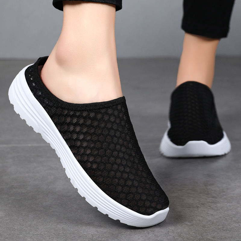 Women's shoes, slippers, cross-border large-sized breathable mesh shoes, soft-soled casual shoes that don't tiring the feet, one-step lazy shoes, consignment Specification drawing