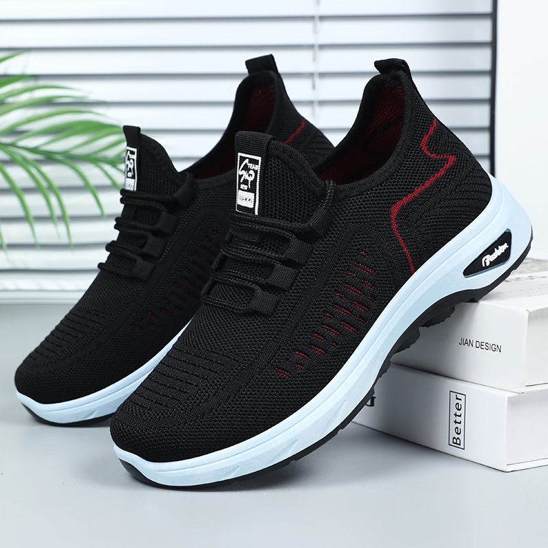 Women's sports shoes cross-border consignment, single shoes, soft soles, comfortable and casual shoes, breathable flying woven shoes, non-stuffy feet, mesh shoes Specification drawing