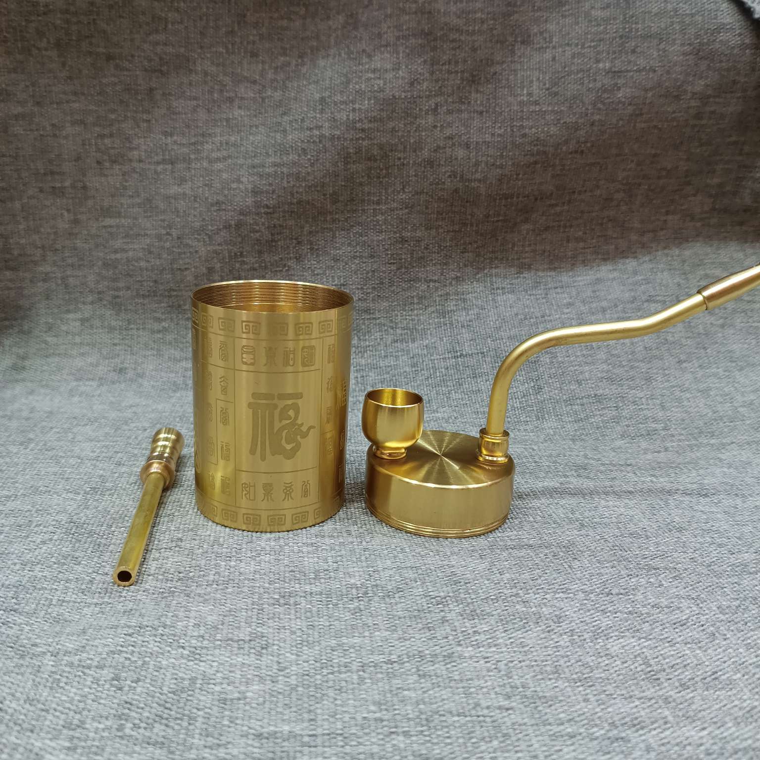 Zhonggong Craft Baifu Dual-purpose brushed water-filtering Pipe Portable hookah detail image 7