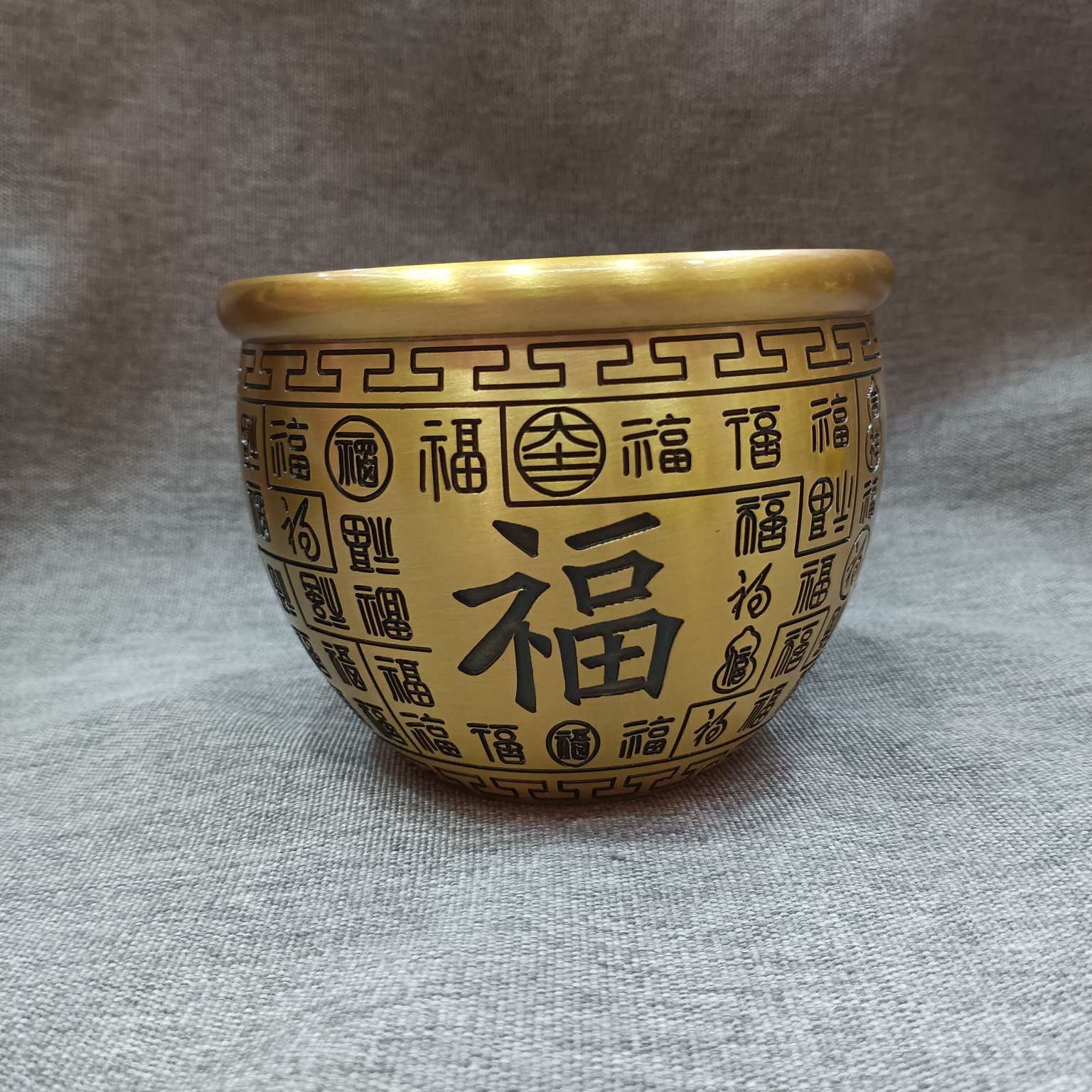 Zhonggong Craft Copper Bai Fu Rice Jar 11.5 cm Handicraft Study and Office Decoration details Picture