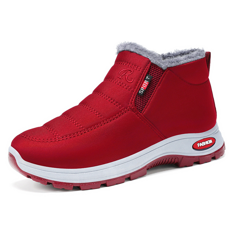 Women's cross-border cotton shoes, large size with added fleece and thickened cotton boots, soft soles, comfortable and not tiring to the feet, snow boots, cold-proof and warm women's shoes Item Picture