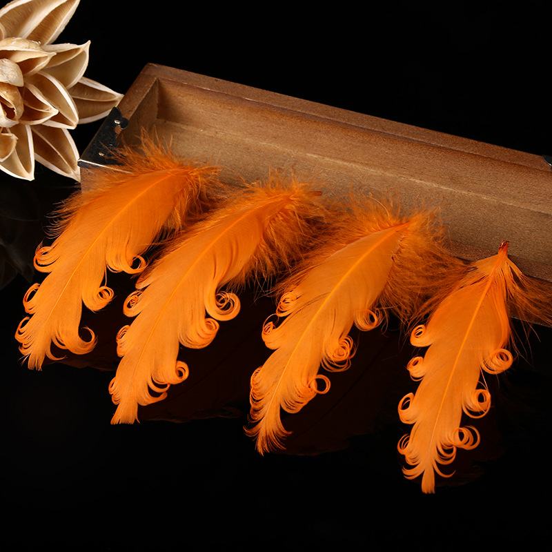 炫彩羽毛 现货供应优质彩色手工卷卷羽毛 多色可选制衣装饰工艺品