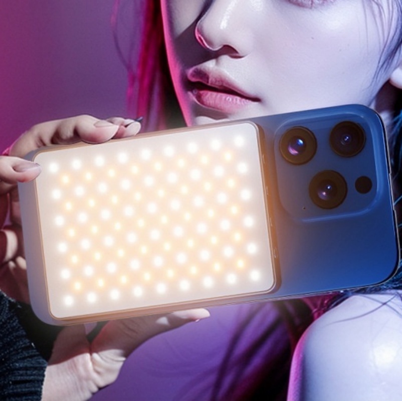 Mobile live streaming fill light, selfie photography beauty light, magnetic clip pocket light, RGB lighting light details Picture