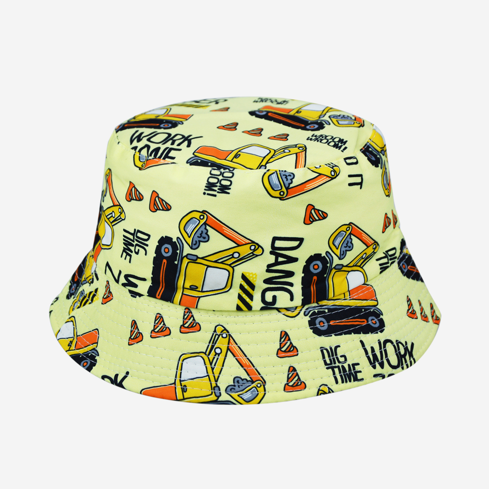 New spring and summer excavator double-sided fisherman's hat, cute cartoon, versatile, outdoor sunshade and sun protection, foldable for easy carrying, unisplendable, both pier circumference 54CM fisherman's hat Specification drawing